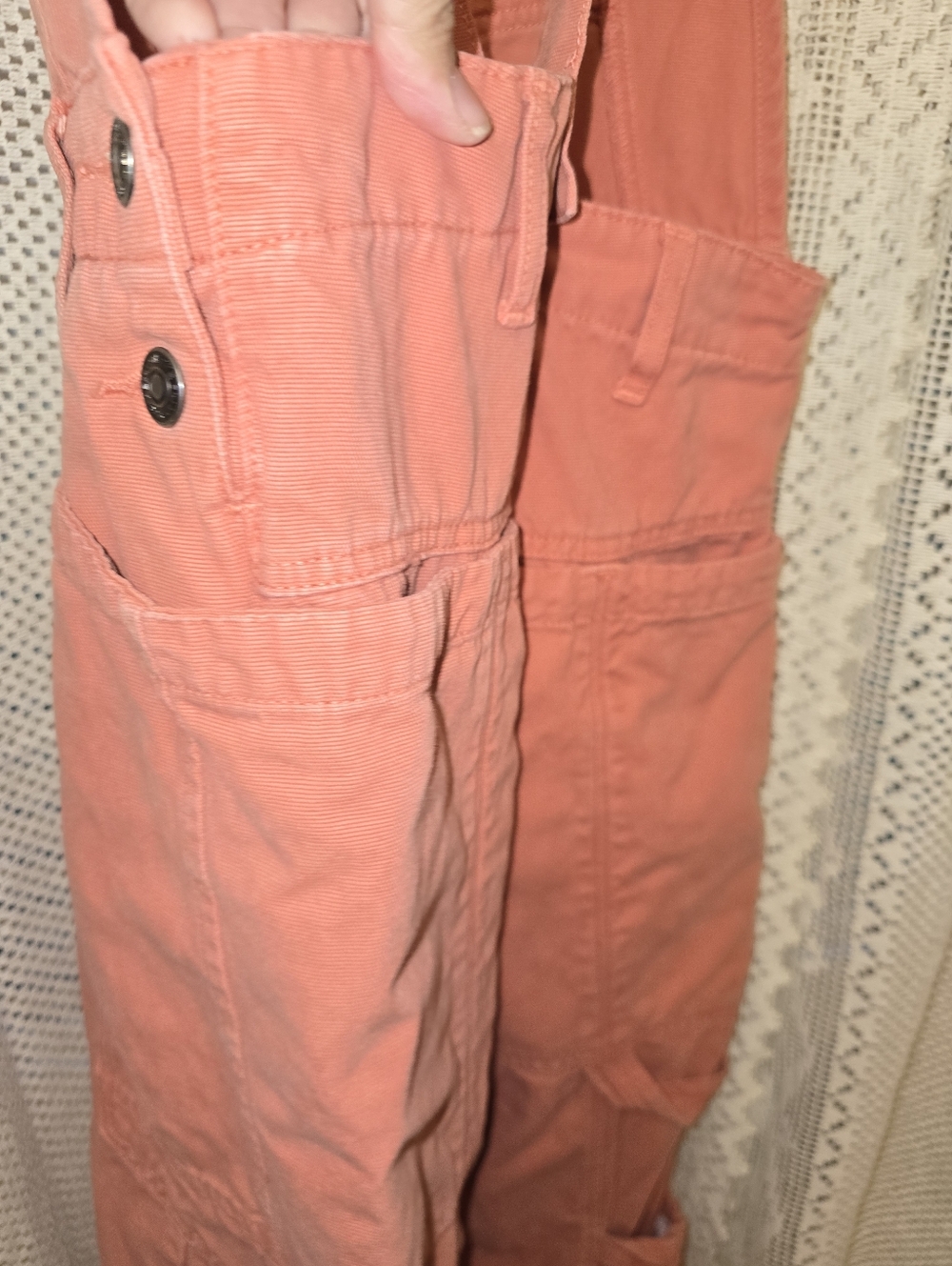 Free People Rayna Carpenter Overalls Burnt Orange Coveralls Denim Jumper, Medium - Picture 14 of 15